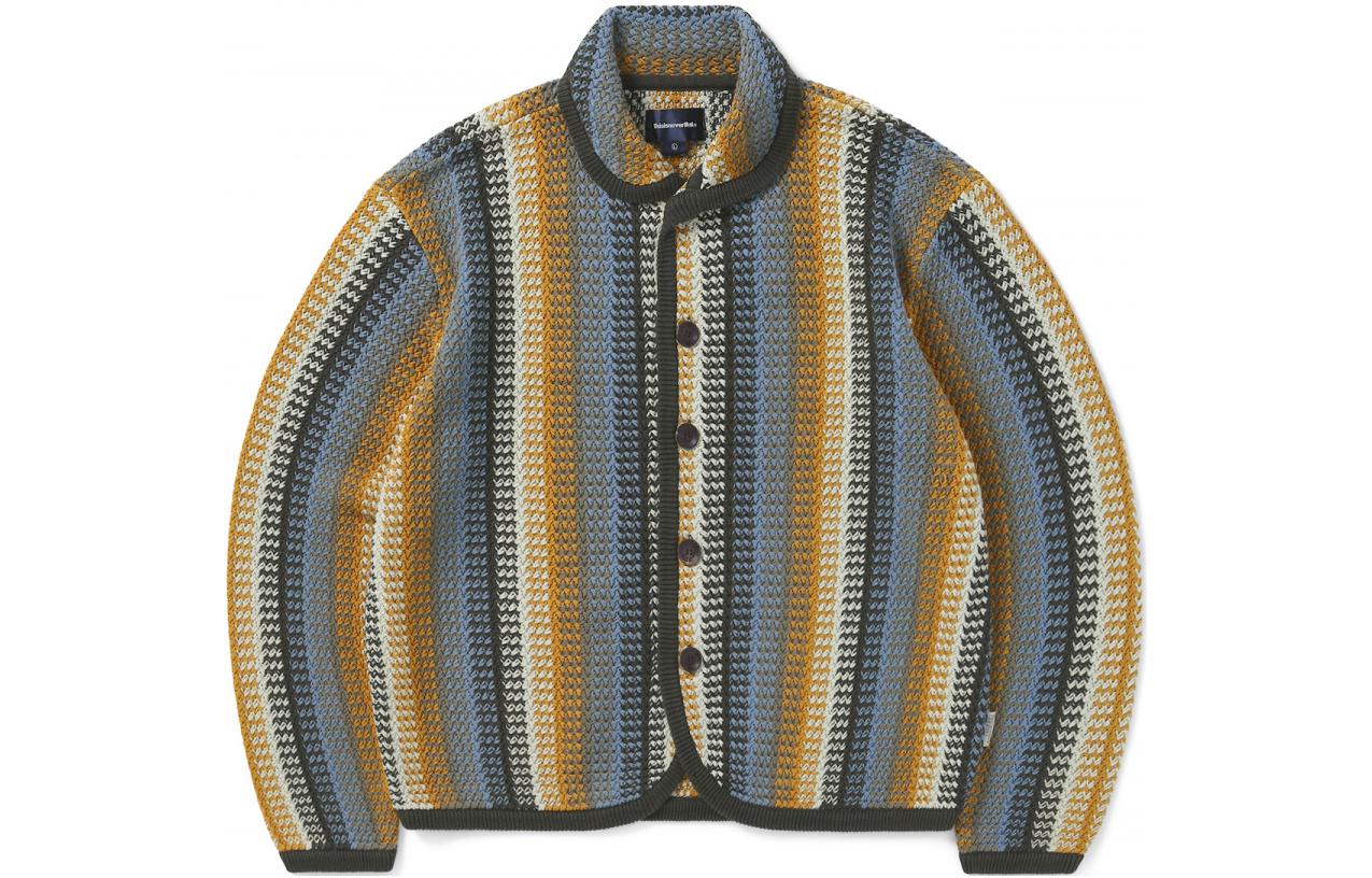 thisisneverthat Striped Textured Collared Jacket Multicolor TN223KKNJK01OR