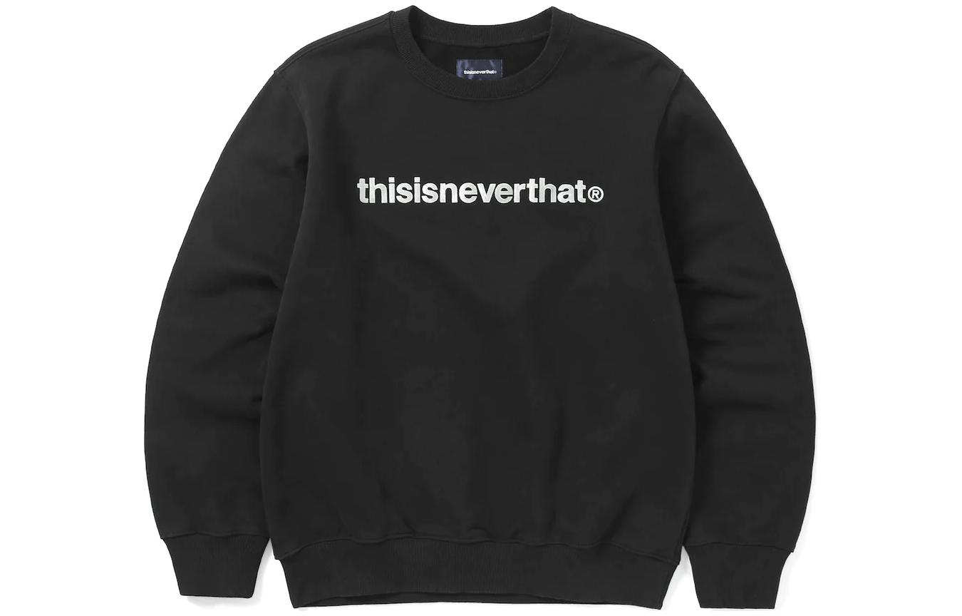 thisisneverthat T-Logo Black Crewneck Sweatshirt Unisex Long Sleeve Pullover TN230TSWCW01BLK