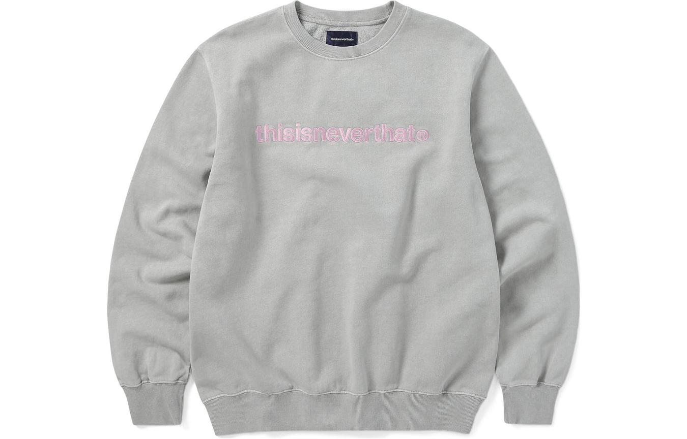thisisneverthat T-Logo Grey Crewneck Sweatshirt Unisex Long Sleeve. TN230TSWCW01GRY
