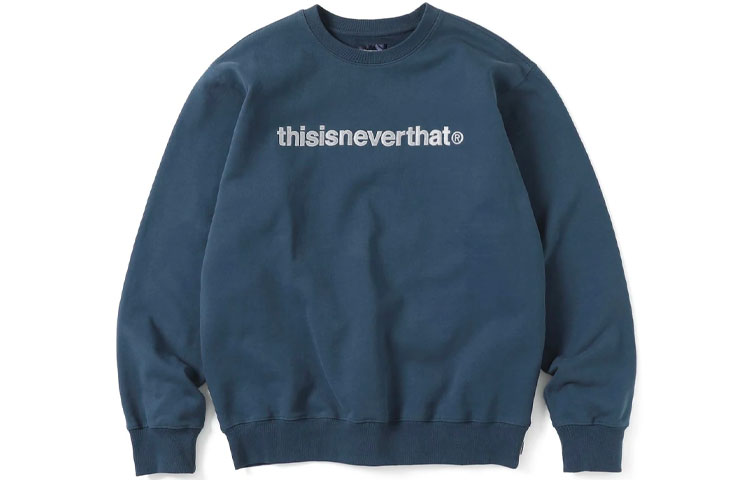 thisisneverthat Unisex Crewneck Sweatshirt Blue with Front Logo. TN213TSWCW03