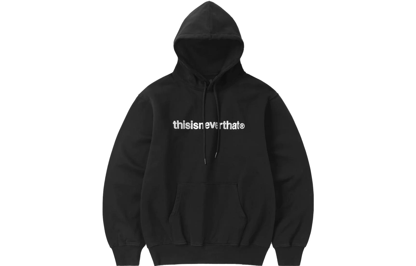 thisisneverthat Unisex Pullover Hoodie with Embroidered Lettering TN230TSWHO01BLK