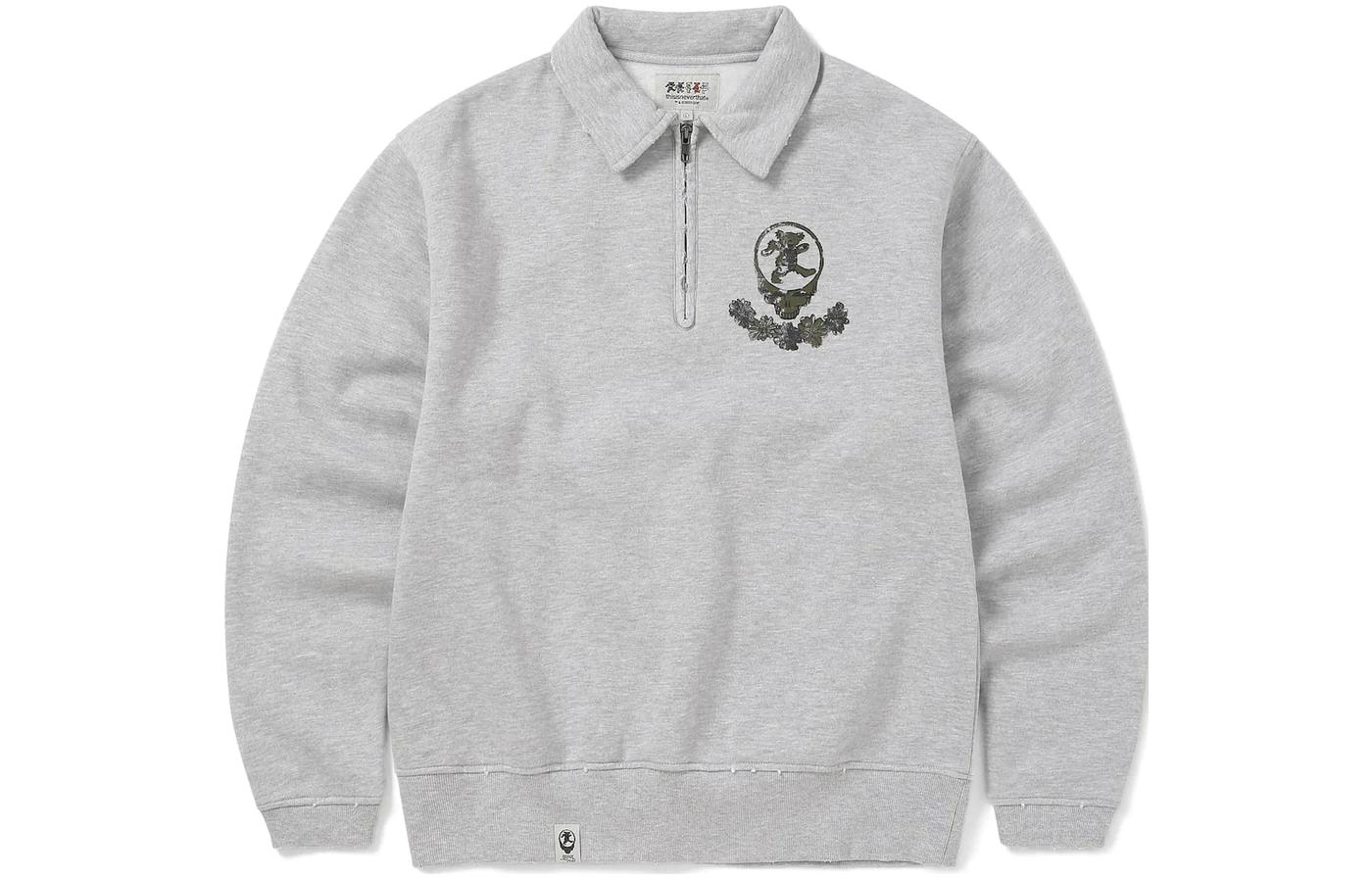 thisisneverthat x Grateful Dead FW23 Clover Bear Print Half-Zip Unisex Sweatshirt GD233TSWHA01HGR