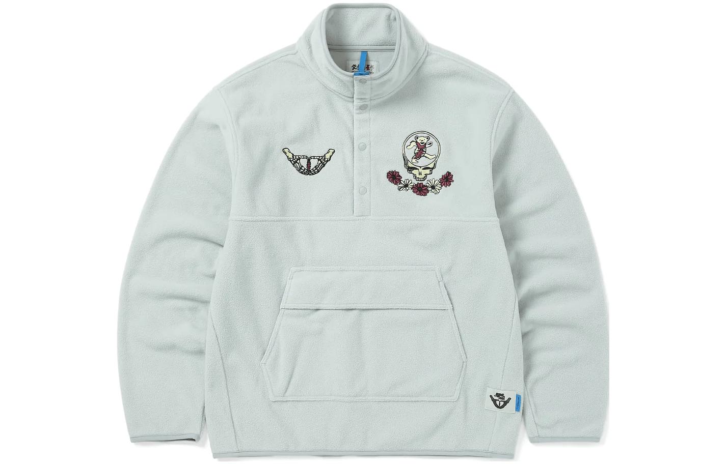 thisisneverthat x Grateful Dead FW23 Grey Clover Bear Embroidered Fleece Pullover GD233FTOLP01GRY