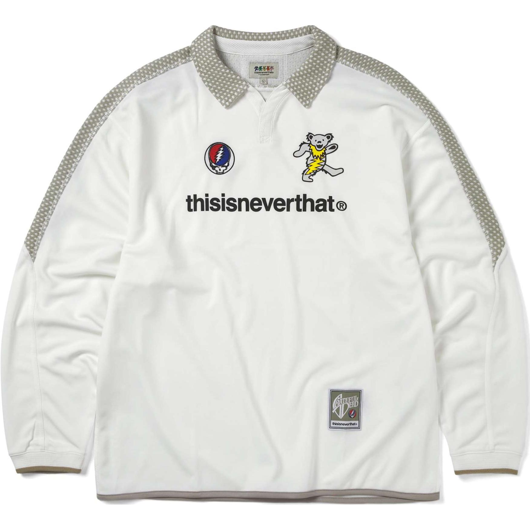 thisisneverthat x Grateful Dead FW24 Logo Bear Graphic White Long Sleeve Jersey GD243WTOLP02WHT