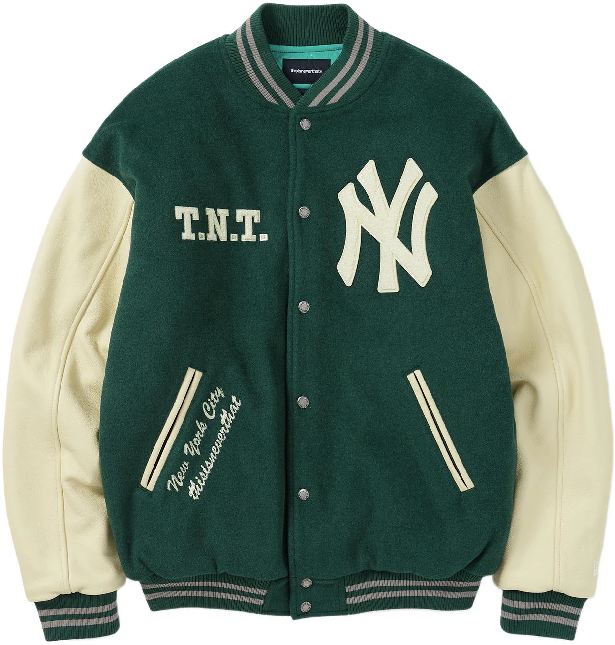 thisisneverthat-x-mlb-letter-print-colorblock-baseball-jacket-green-unisex-ne-223-lowhs-01-dkg