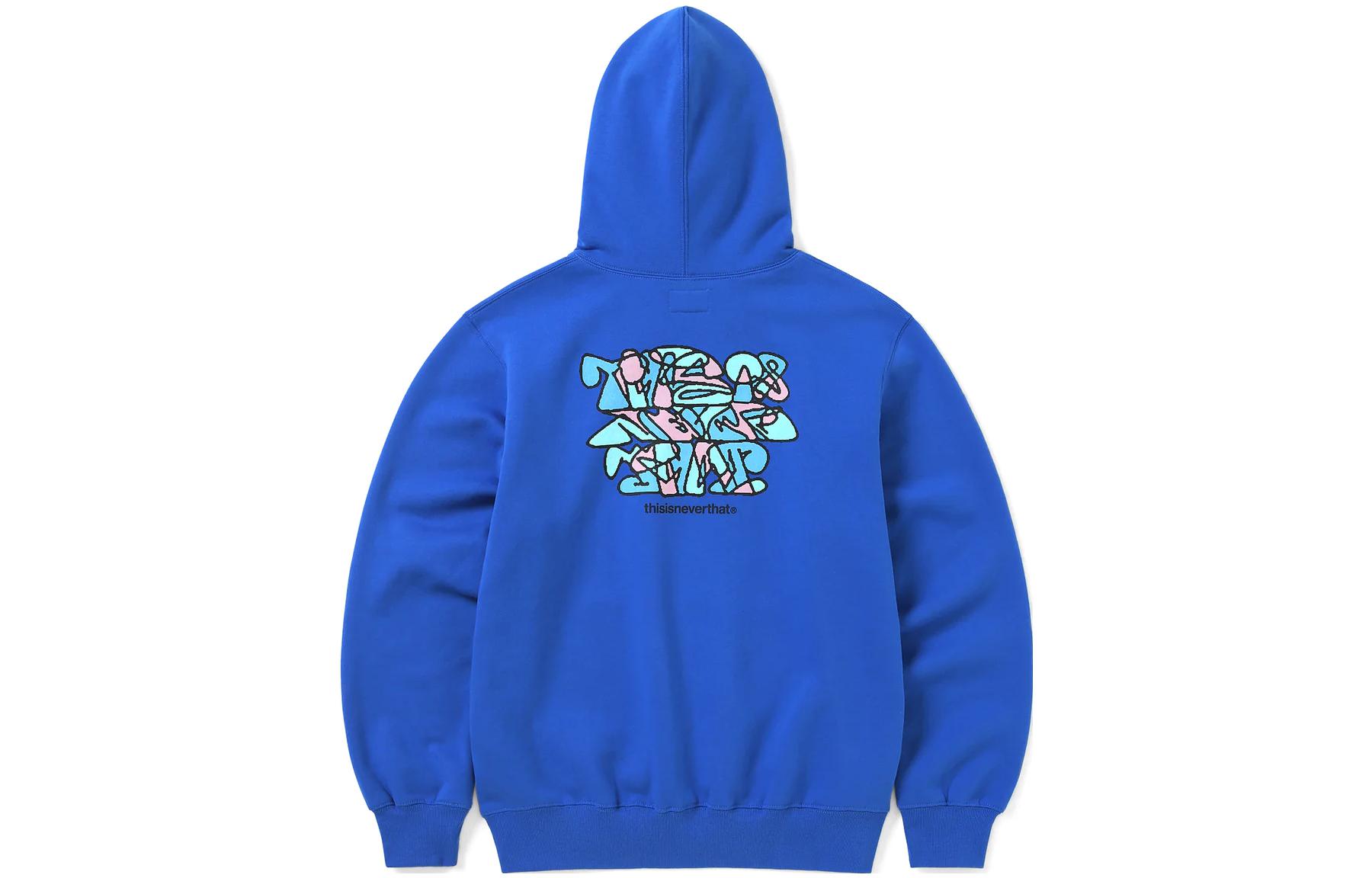 thisisneverthat x SN Small Logo Embroidery Back Print Hoodie Unisex SN233TSWHO02BLU