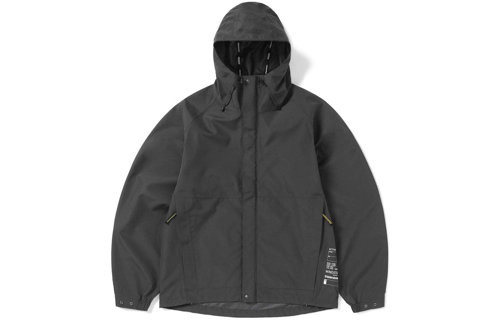 thisisneverthat x WINDSTOPPER SS24 Active Tour Jacket Black Hoodie-Unisex TN241WOWLS02BLK