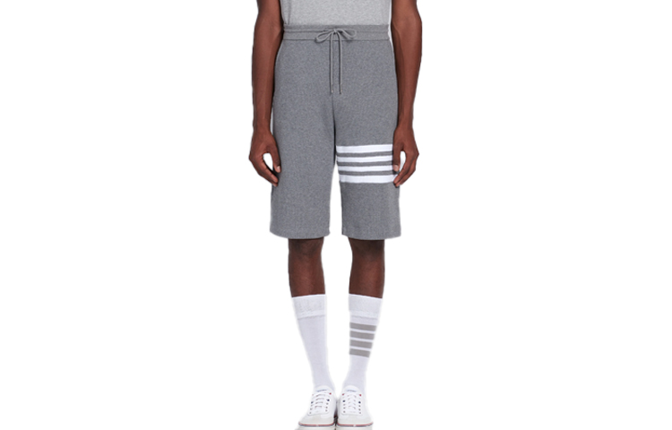 Order THOM BROWNE 4-Bar Celana Pendek Kasual Abu-Abu Edisi Musim Panas MJQ083A-06452-035