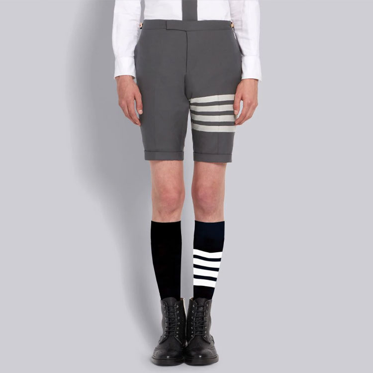 Lookbook Thom Browne Seluar Pendek 4-Bar Kapas Kelabu Medium MTC188A-06146-035