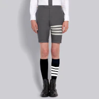 Lookbook Thom Browne Celana Pendek 4-Bar Katun Abu-Abu Medium MTC188A-06146-035