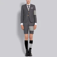 Details for Thom Browne Celana Pendek 4-Bar Katun Abu-Abu Medium MTC188A-06146-035