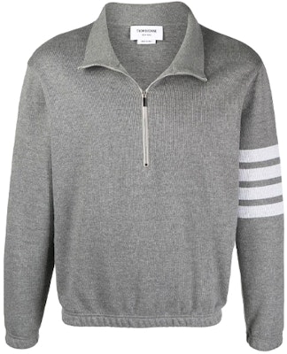 톰 브라운 4-바 반집업 긴팔 티셔츠 그레이 MJT292A-07545-035 Buy 톰 브라운 4-바 반집업 긴팔 티셔츠 그레이 MJT292A-07545-035