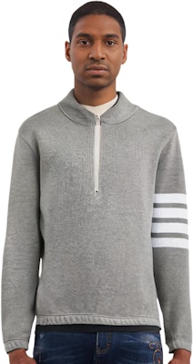 톰 브라운 4-바 반집업 긴팔 티셔츠 그레이 MJT292A-07545-035 Sizing 톰 브라운 4-바 반집업 긴팔 티셔츠 그레이 MJT292A-07545-035