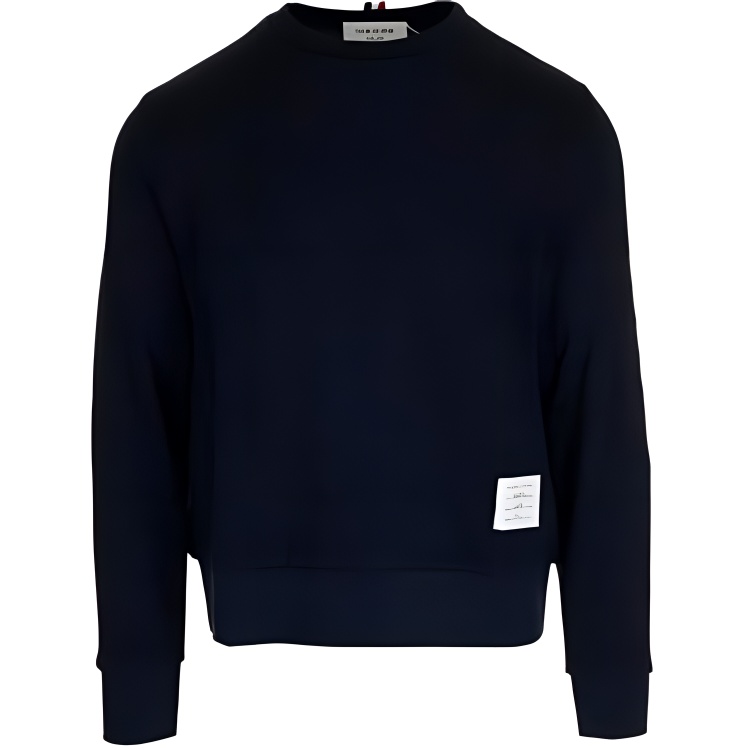 Thom Browne 4-Bar Honeycomb Piqué Crewneck Sweatshirt Blue Long Sleeve MJT132A-04446-415
