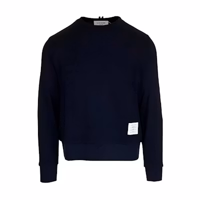Thom Browne 4-Bar Honeycomb Piqué Crewneck Sweatshirt Blue Long Sleeve MJT132A-04446-415