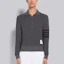 Details for Thom Browne 4-Bar Knit Polo Lengan Panjang Abu-Abu. MJP132A-05802-025