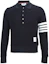 Order THOM BROWNE 4-Bar Knit Polo Lengan Panjang Biru Navy MJP132A-05802-415