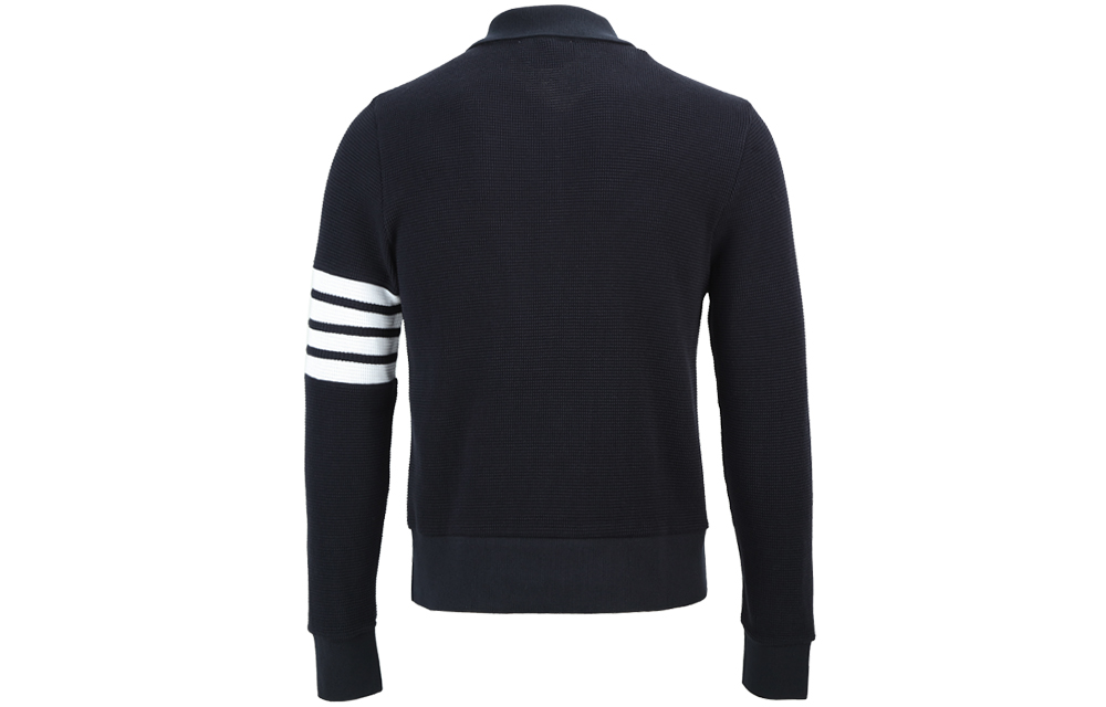 Lookbook THOM BROWNE 4-Bar Knit Polo Lengan Panjang Biru Navy MJP132A-05802-415