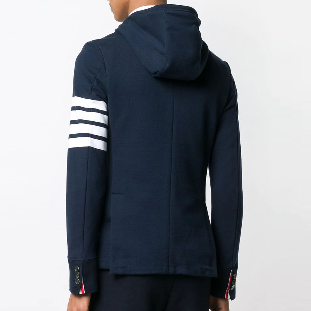 Purchase 톰 브라운 4-바 로고 후드 자켓 네이비 블루. MJT166A-00535-415