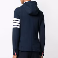 Purchase Thom Browne 四槓標誌海軍藍連帽外套夹克 MJT166A-00535-415