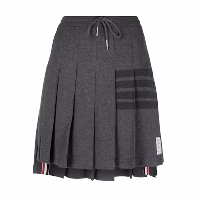 THOM BROWNE 4-Bar Pleated Mini Skirt Gray FJK083AJ0051
