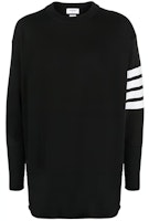 Thom Browne 4-Bar Relaxed Fit Ribbed Sweater Black. MKA373A-Y1002-001 Thom Browne 4-Bar Relaxed Fit Ribbed Sweater Black. MKA373A-Y1002-001