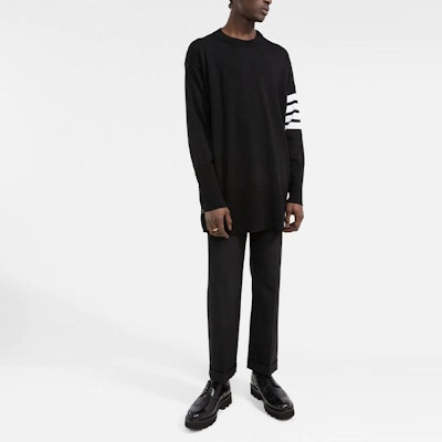 Thom Browne 4-Bar 寬鬆版羅紋毛衣 黑色 MKA373A-Y1002-001 Lookbook Thom Browne 4-Bar 寬鬆版羅紋毛衣 黑色 MKA373A-Y1002-001