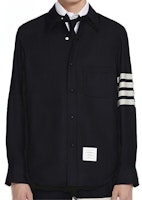 Thom Browne 4-Bar Shirt Jacket Navy Blue MJO055A-06146-415 Thom Browne 4-Bar Shirt Jacket Navy Blue MJO055A-06146-415