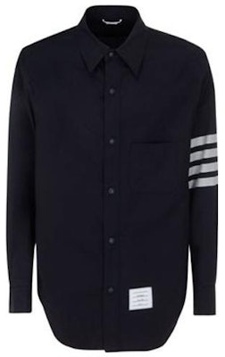 トムブラウン 4-Bar シャツジャケット ネイビーブルー MJO055A-06146-415 Lookbook トムブラウン 4-Bar シャツジャケット ネイビーブルー MJO055A-06146-415