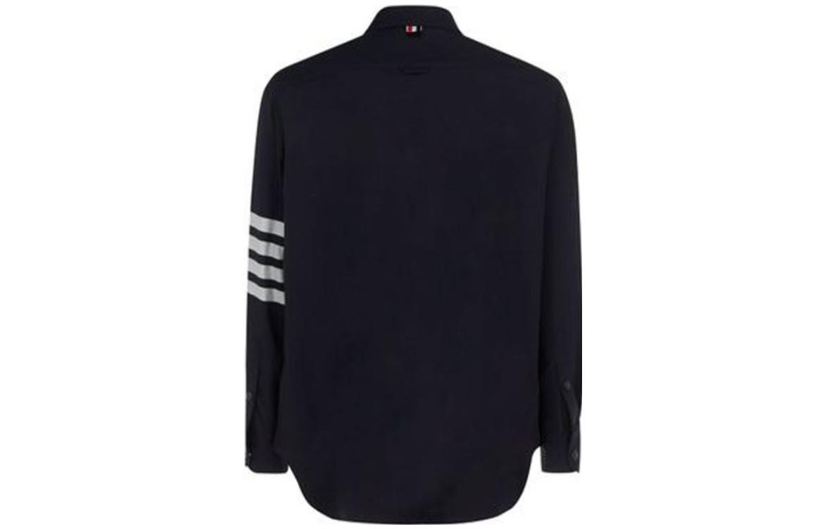 Shop トムブラウン 4-Bar シャツジャケット ネイビーブルー MJO055A-06146-415