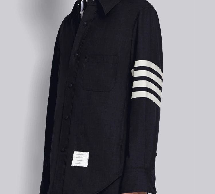 Purchase トムブラウン 4-Bar シャツジャケット ネイビーブルー MJO055A-06146-415