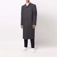 Lookbook Thom Browne 灰色4-Bar單排扣大衣 MOC886A-05507-025