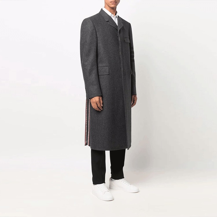 Purchase Thom Browne 4-Bar Single-Breasted Coat Abu-Abu MOC886A-05507-025