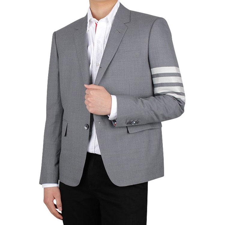 Shop THOM BROWNE Blazer Gris 4-Bar Stripe Edición Regreso a Clases MJC159A-06146-035