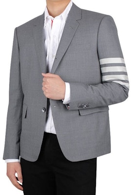 THOM BROWNE Blazer Gris 4-Bar Stripe Edición Regreso a Clases MJC159A-06146-035 Shop THOM BROWNE Blazer Gris 4-Bar Stripe Edición Regreso a Clases MJC159A-06146-035