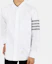 Shop Thom Browne 4-Bar条纹长袖衬衫 白色 MWL299S-06177-035