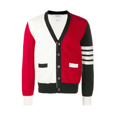 THOM BROWNE 4-Bar V-Neck Knit Cardigan Multi-Color MKC171F-00219-960