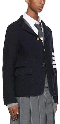 Thom Browne 四条杠V领单排扣夹克 深蓝色 MKJ063A-Y1002-415 Buy Thom Browne 四条杠V领单排扣夹克 深蓝色 MKJ063A-Y1002-415
