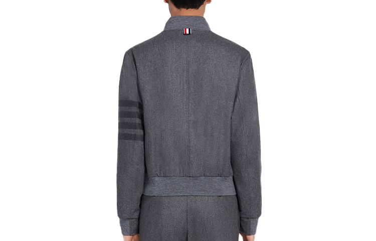 Lookbook THOM BROWNE 4-Bar 中灰色羊毛飛行夾克 MJO030A-06393-035