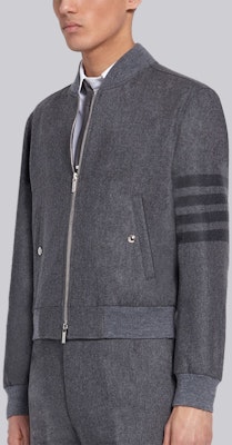 THOM BROWNE 4-Bar 中灰色羊毛飛行夾克 MJO030A-06393-035 Shop THOM BROWNE 4-Bar 中灰色羊毛飛行夾克 MJO030A-06393-035