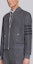 Shop THOM BROWNE 4-Bar 中灰色羊毛飛行夾克 MJO030A-06393-035