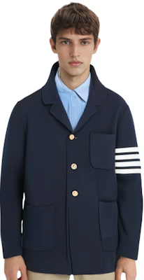 Chaqueta de Lana Thom Browne 4-Bar Azul Marino. MKJ024D-00014-415 Sizing Chaqueta de Lana Thom Browne 4-Bar Azul Marino. MKJ024D-00014-415