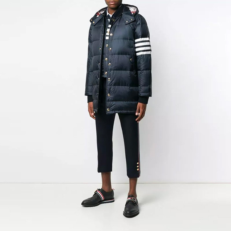 Purchase Thom Browne Abrigo Largo Invierno Azul Marino 4-Stripe Matte MOD041X-05411-415