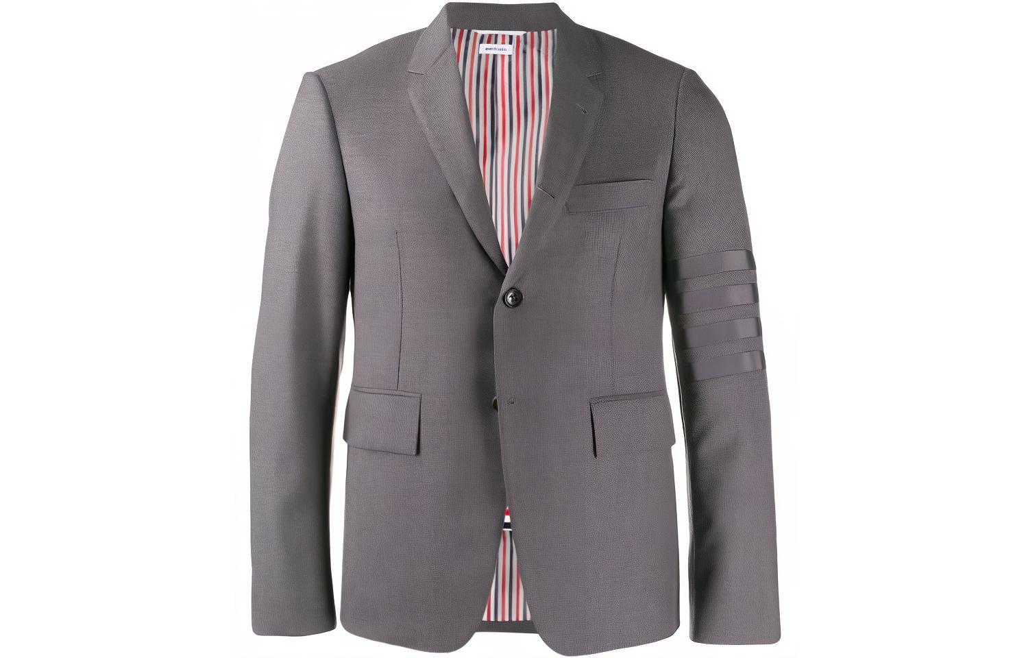 THOM BROWNE 4-Stripe Long Sleeve Blazer in Mid Gray Back to School Edition MJC159A-04346-035 圖 2