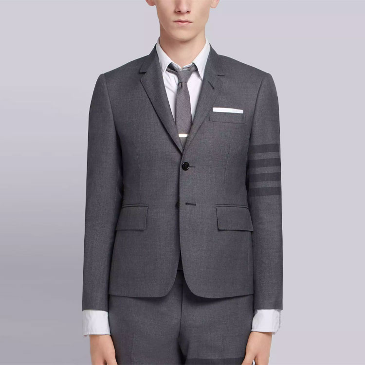 THOM BROWNE 4-Stripe Long Sleeve Blazer in Mid Gray Back to School Edition MJC159A-04346-035 圖 4