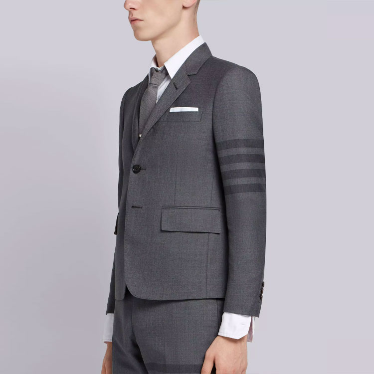 THOM BROWNE 4-Stripe Long Sleeve Blazer in Mid Gray Back to School Edition MJC159A-04346-035 圖 6