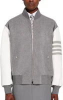 Thom Browne 4 SS22 Striped Wool Flight Jacket Gray MJO161X-05507-035 Thom Browne 4 SS22 Striped Wool Flight Jacket Gray MJO161X-05507-035