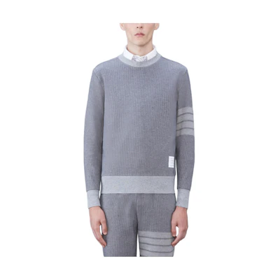 Thom Browne 4-Bar Crewneck Sweatshirt Grey Long Sleeve MJT429AJ0142035