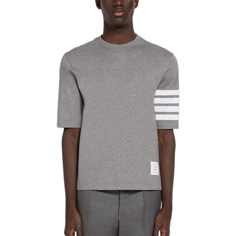 Lookbook Thom Browne 4-Bar 條紋棉質圓領休閒T恤 MJS168G-07862