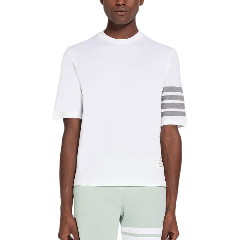 Details for Thom Browne 4-Bar 條紋棉質圓領休閒T恤 MJS168G-07862